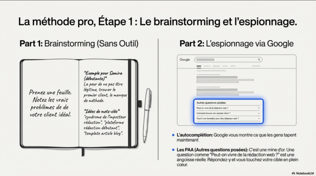 Connais les douleurs et questions de tes prospects : tu trouveras tes bons mots-clés